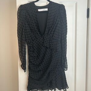 IRO Black long sleeve v neck little black dress.